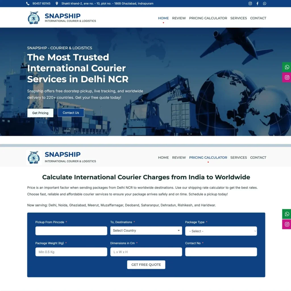 snapship VANIJYA TECHNOLOGY | Web Design Service VANIJYA TECHNOLOGY | Web Design Service Snapship International Website